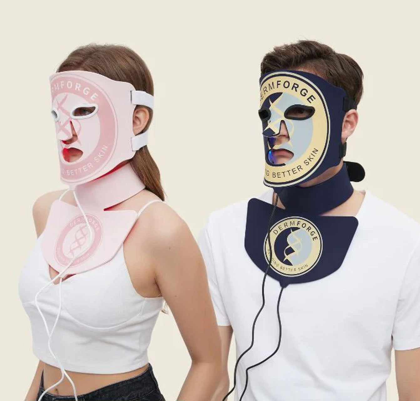 Blue and Pink LED Face Mask