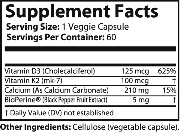 K2 and D3 vitamins Supplements